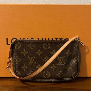 Authentic Louis Vuitton Monogram Mini Brown Pochette